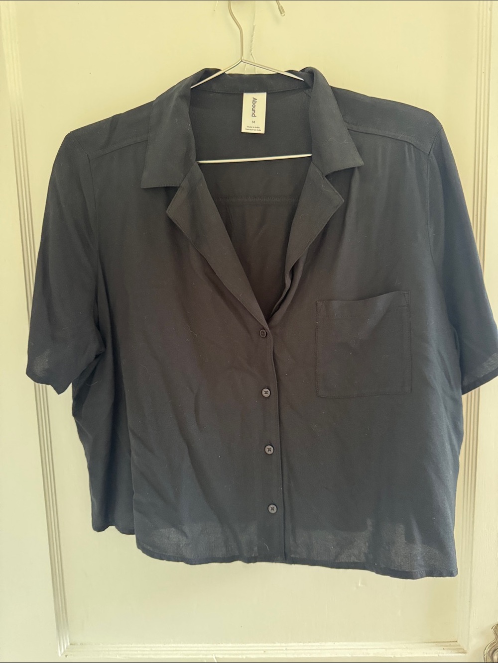 Abound Black Short-Sleeve Button Down Camp Shirt